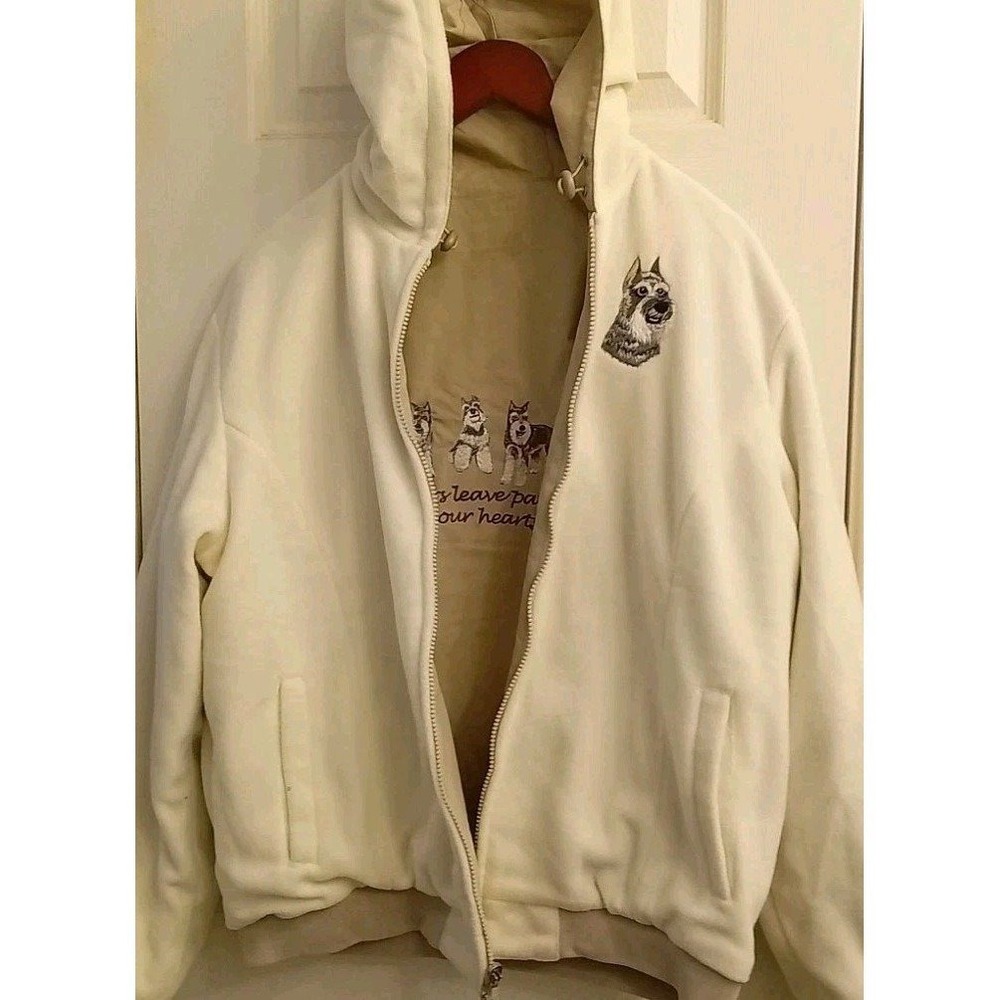Reversible Fleece Dog Breed Embroidered Full Zip‎ Hoodie Jacket